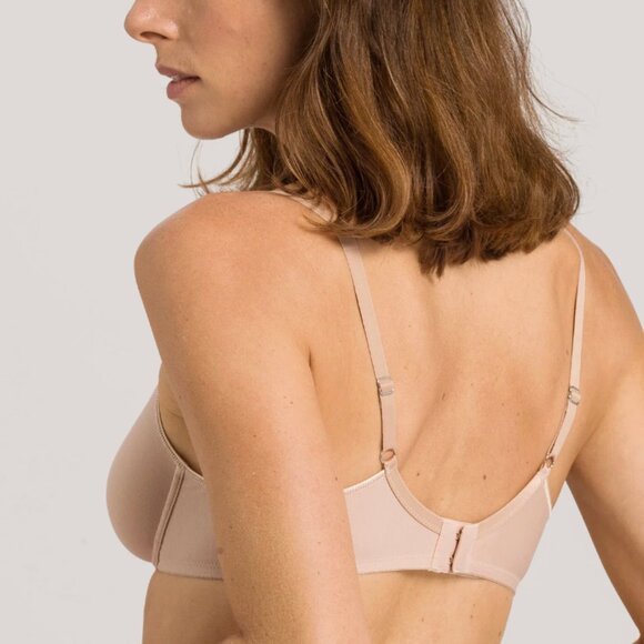HANRO Cotton Sensation Underwire Bra in Beige Neutral Minimalist - Size 34B - Picture 2 of 14